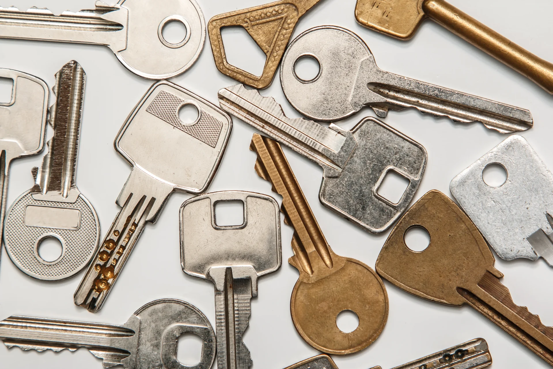 a lot of keys on table